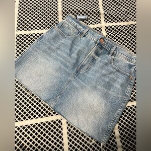 Express Light Blue Denim Mini Skirt